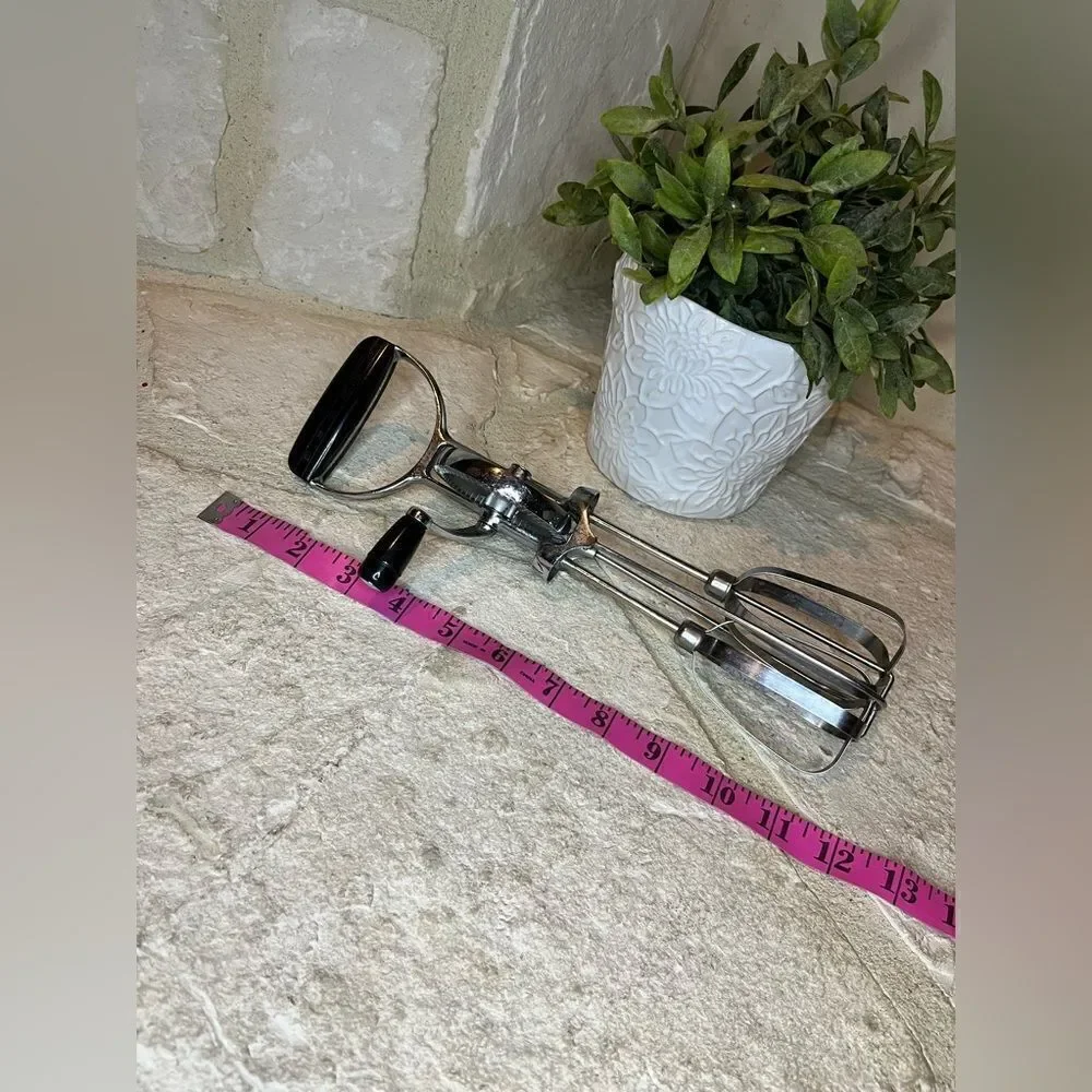 Vintage Stainless Steel ekco Best Hand Held, Manual, Mixer Beater, Made in USA
